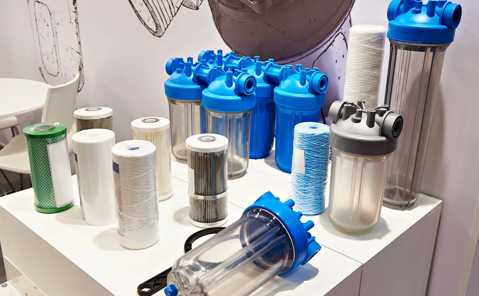 hộp mực lọc nước toàn bộ nhà có kích cỡ khác nhau