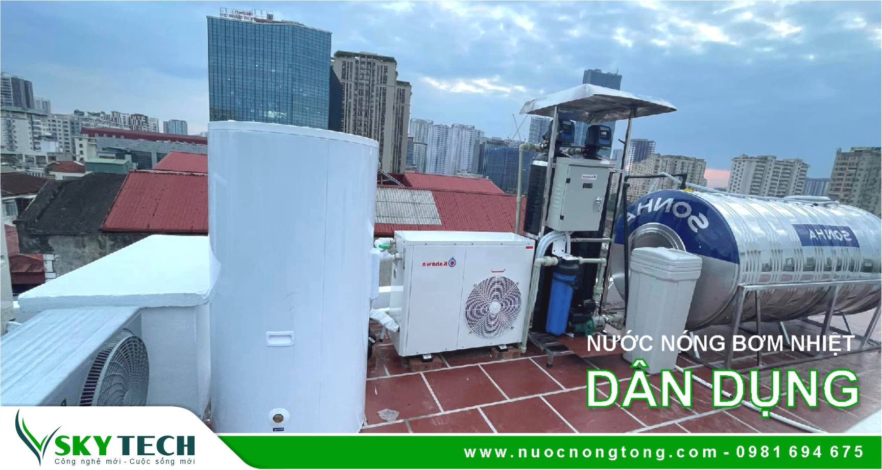 Máy nước nóng tổng Bơm nhiệt Gia đình ở đâu giá tốt nhất?