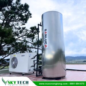 Bơm nhiệt Heat pump chịu áp kết hợp năng lượng mặt trời cho biệt thự