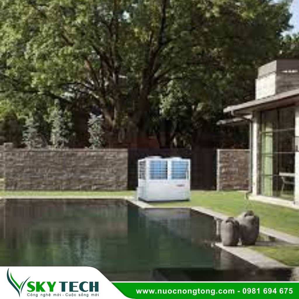 Bom nhiet cho be boi SKY Tech 001 (4) Máy bơm nhiệt Heat Pump cho bể bơi KNP250