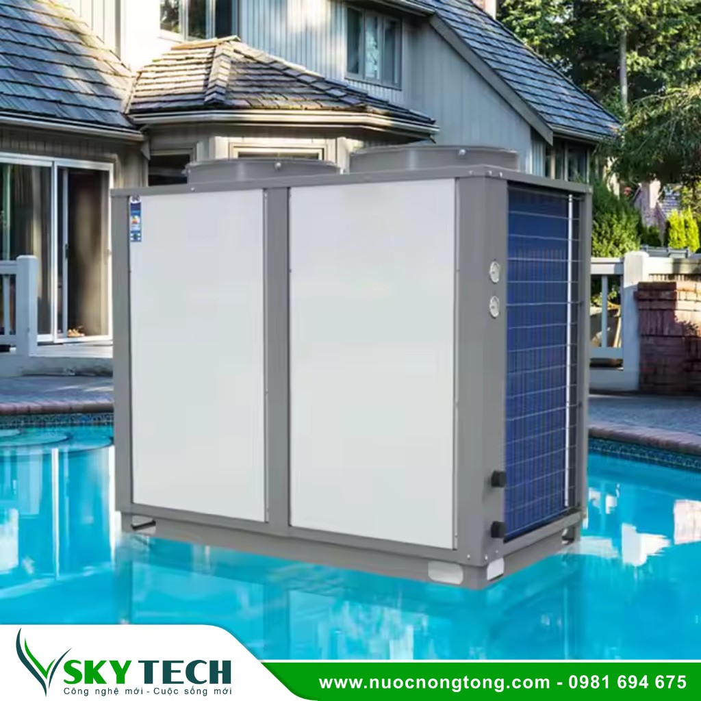 Bom nhiet cho be boi SKY Tech 003 (1) Máy bơm nhiệt Heat Pump cho bể bơi KNP180