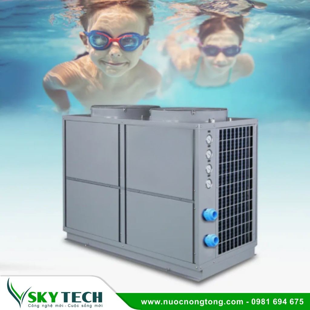 Bom nhiet cho be boi SKY Tech (1) Máy bơm nhiệt Heat Pump cho bể bơi KNP400
