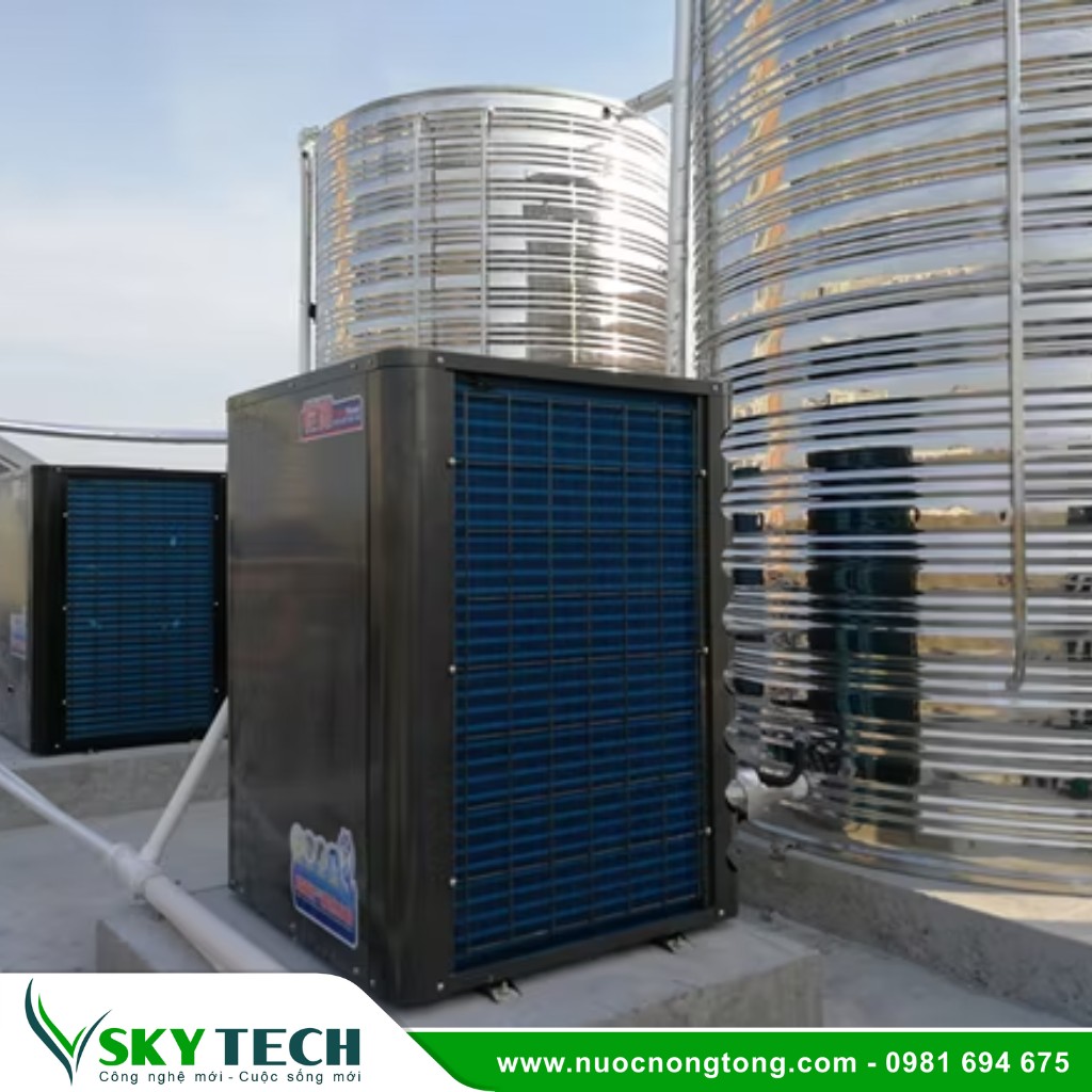 Bom nhiet cho khach san SKY Tech 003 (1) Máy bơm nhiệt công suất lớn SKY 25 cho Khách sạn