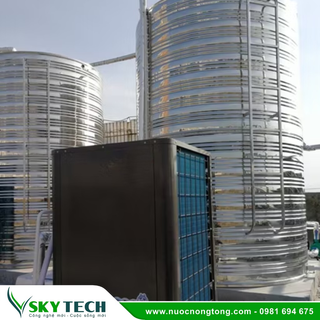 Bom nhiet cho khach san SKY Tech 003 (3) Máy bơm nhiệt công suất lớn SKY 25 cho Khách sạn