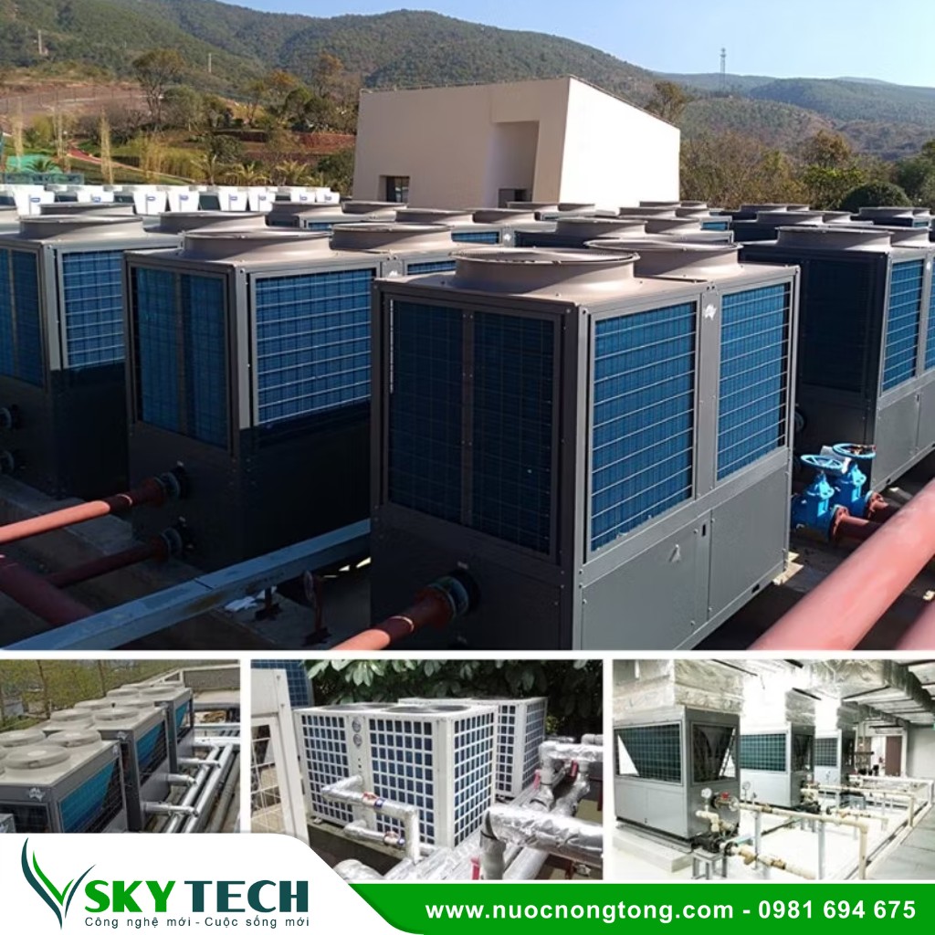 Bom nhiet cho khach san SKY Tech 005 (3) Máy bơm nhiệt công suất lớn SKY 67 cho Khách sạn, Resort