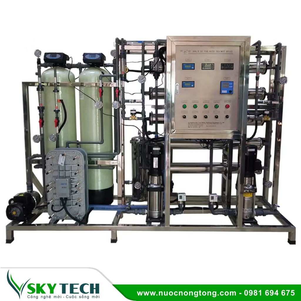 Loc nuoc cong nghiep SKY Tech 0024 (4) Hệ thống RO EDI 500L/giờ: Lọc nước tinh khiết vượt trội
