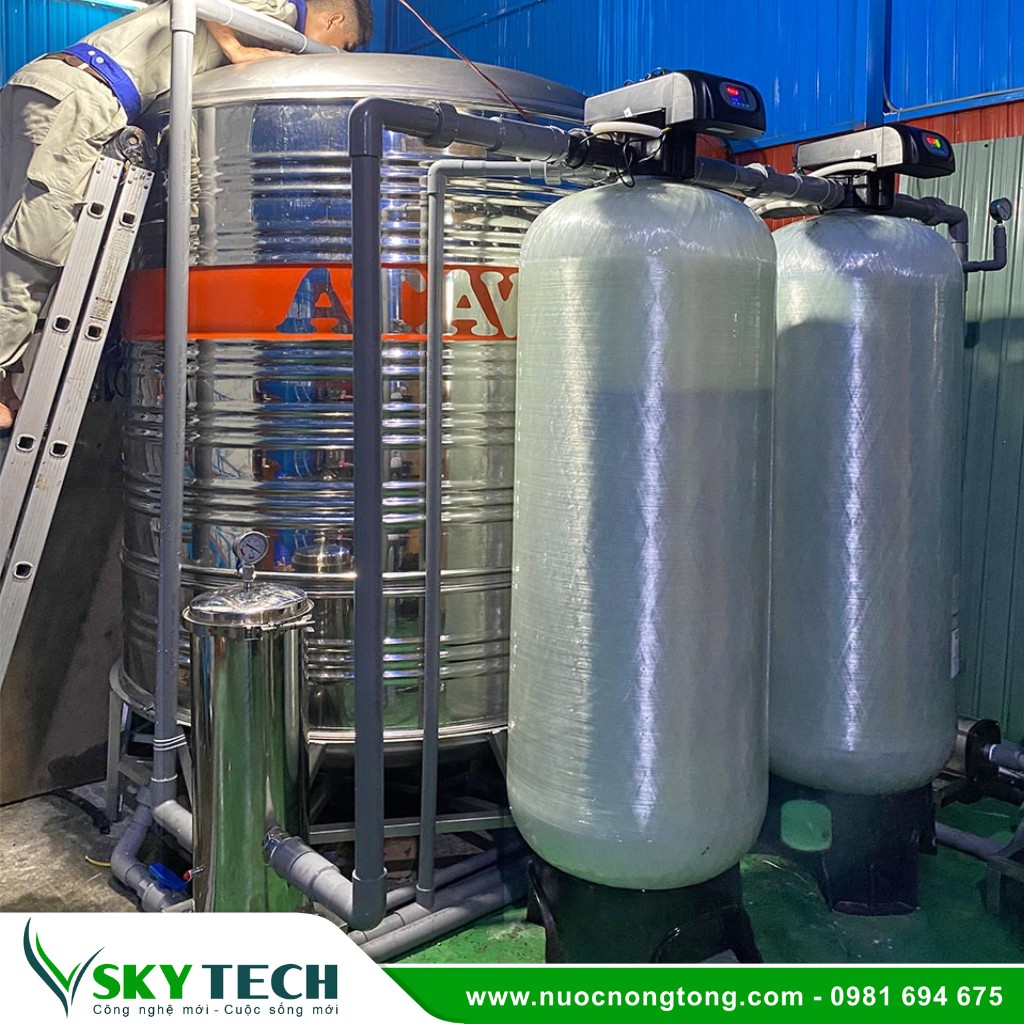 Loc nuoc sinh hoat SKY Tech 0011 (1) Hệ thống xử lý nước giếng khoan (FST-3000) 3000L/h