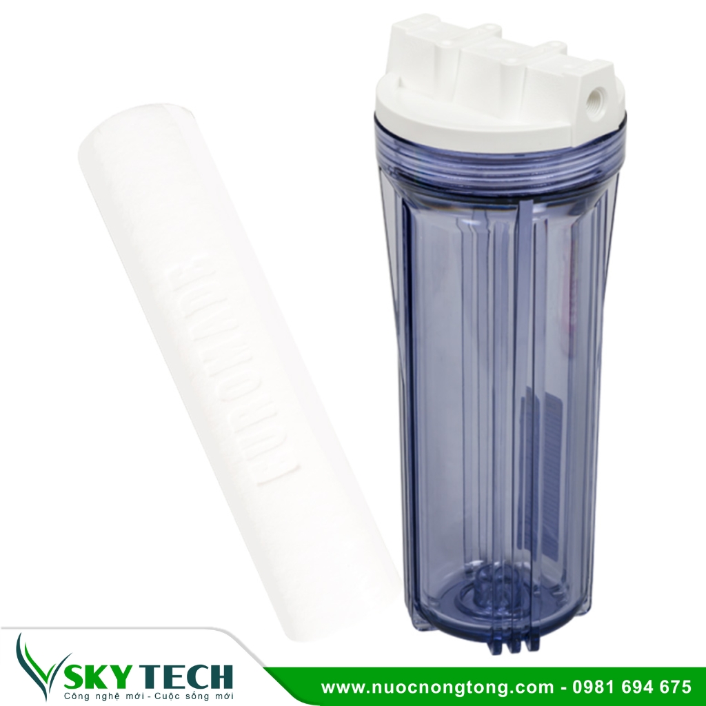 Phu kien loc nuoc SKY Tech 0003 (3) Cốc lọc 10 inch (nhựa trong) dùng cho máy công suất nhỏ