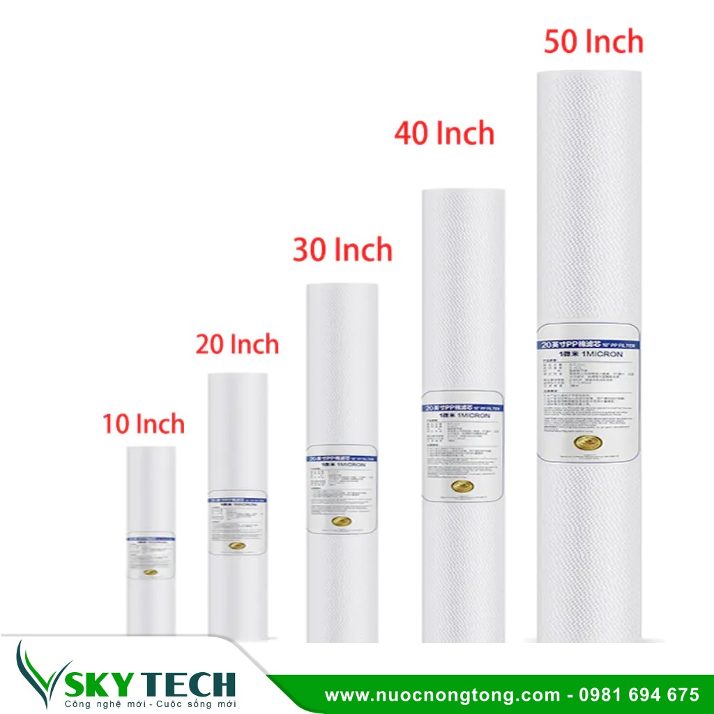 Phu kien loc nuoc SKY Tech 0044 (3) Lõi lọc thô PP 30 inch 5 micron: Loại bỏ tạp chất và bụi bẩn