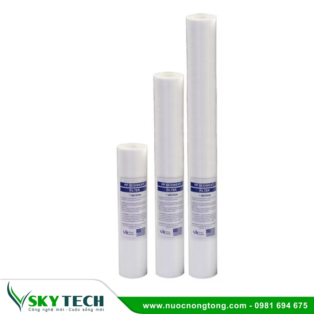 Phu kien loc nuoc SKY Tech 0049 (1) Lõi lọc sợi PP 20 inch (lõi bông ép): Loại bỏ tạp chất hiệu quả