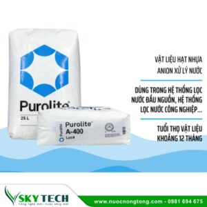 Hạt Anion Purolite A400: Xử lý nước cứng loại bỏ ion