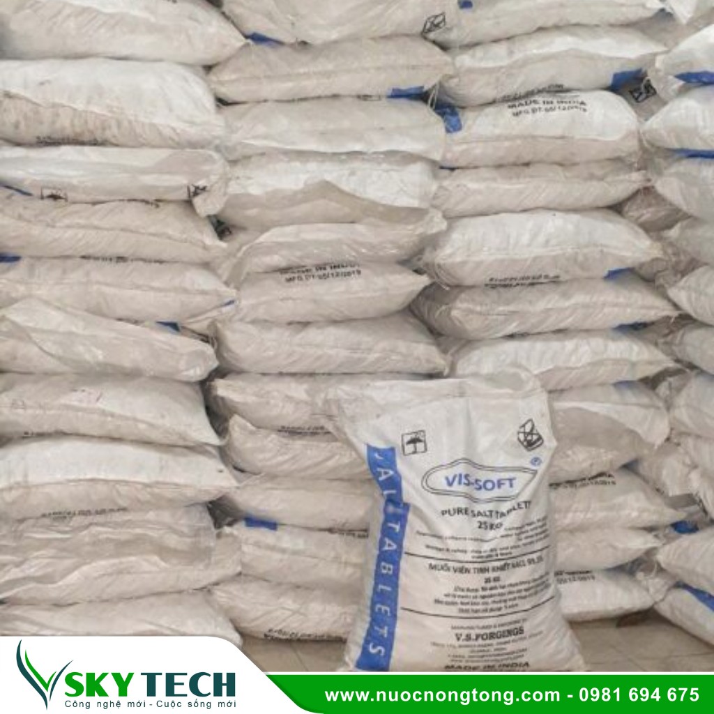 Vat lieu loc nuoc SKY Tech 0034 (2) Muối viên tinh khiết Ấn Độ VIS-SOFT (Bao 25kg)
