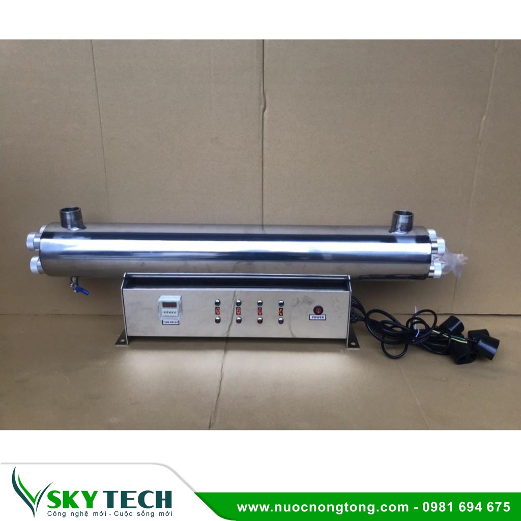 Vat tu phu kien loc nuoc SKY Tech 017 (3) Bộ đèn UV diệt khuẩn nước SS 110W lưu lượng 5,5m3/h