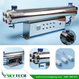 Bộ đèn UV diệt khuẩn nước SS 220W 48GPM lưu lượng 11m3/h