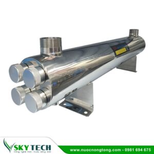 Bộ đèn UV diệt khuẩn nước SS 220W 48GPM lưu lượng 11m3/h
