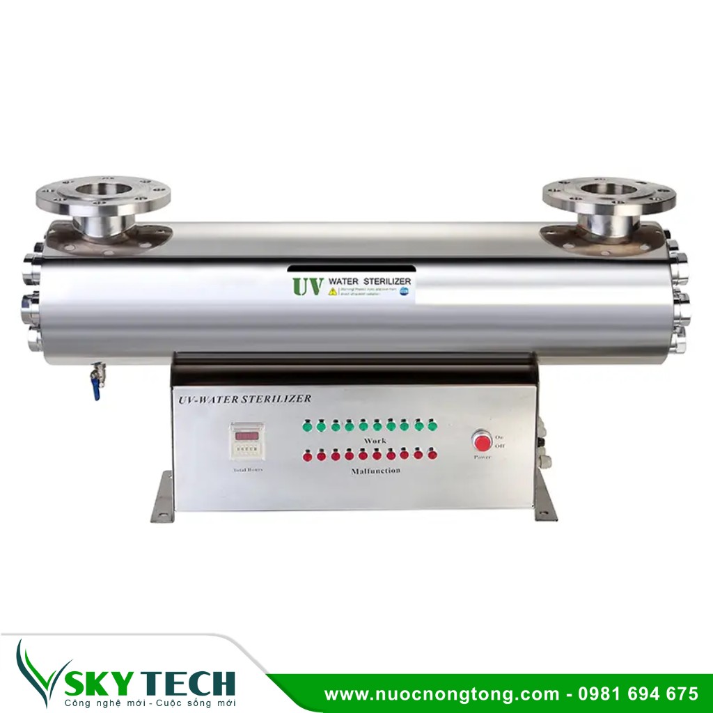 Vat tu phu kien loc nuoc SKY Tech 020 (3) Bộ đèn UV diệt khuẩn nước SS 440W 96GPM lưu lượng 22m3/h