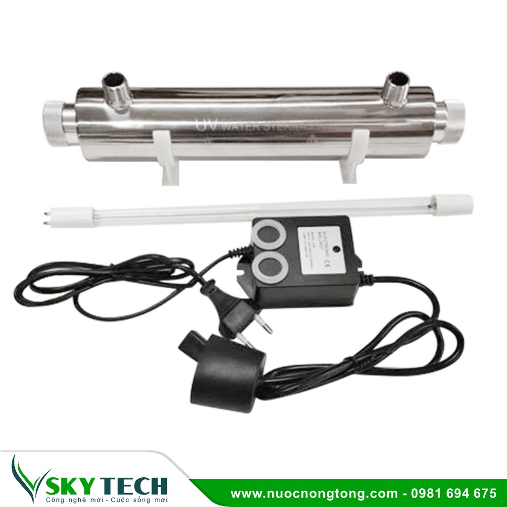 Vat tu phu kien loc nuoc SKY Tech 023 (1) Bộ đèn UV diệt khuẩn nước SSQYT5-16W lưu lượng 0,4m3/h