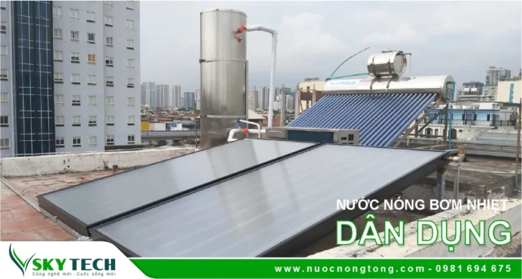 Máy nước nóng tổng bơm nhiệt Heatpump lắp đặt tại Hưng Yên