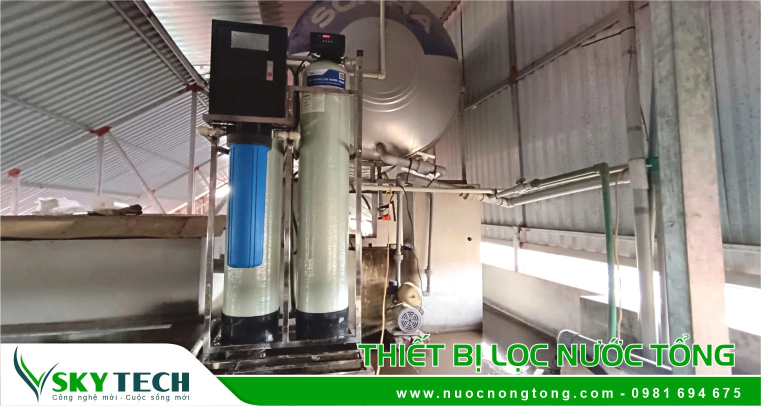 Cấu hình thiết bị lọc nước giếng khoan 2 cấp khử sắt, khử mùi