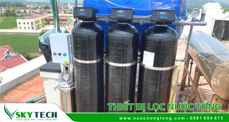Bộ lọc nước giếng khoan 3 cấp, chuyên khử Asen và làm mềm nước