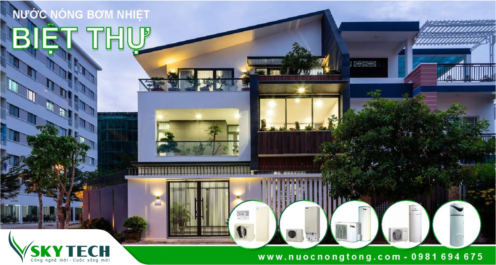 Biệt thự tại Thái Bình có nên lắp Máy nước nóng Bơm nhiệt không?